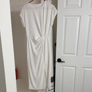 Elegant White Textured Dress